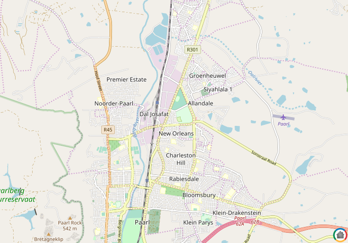 Map location of Charleston Hill